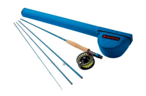 Shows the viewers what comes in the redington crosswater fly rod combo.