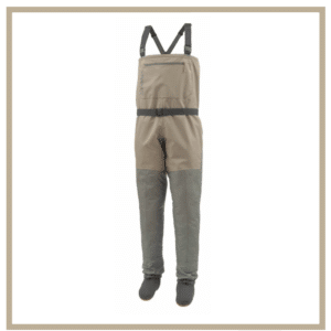 This is a picture of the Simms Tributary Stockingfoot waders, essential fly fishing gear. 