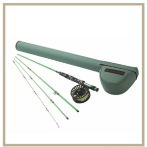 This is a picture of the Redington youth minnow fly rod and reel combo.